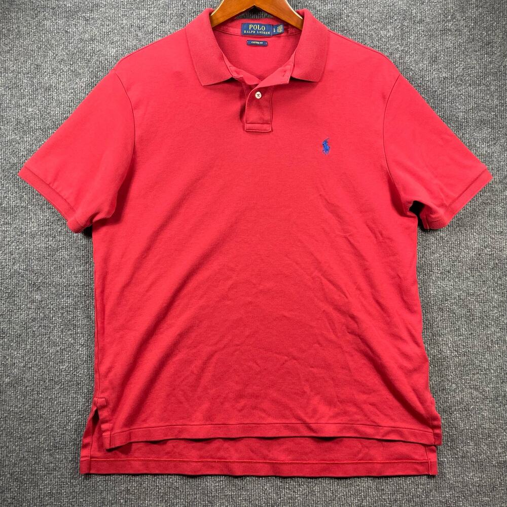 Polo Ralph Lauren Custom Fit Polo Shirt Men's Large Red Pony Preppy Casual